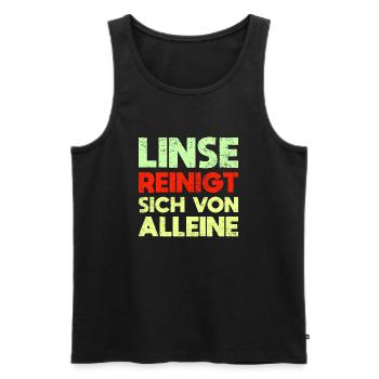 Linse Reinigt Sich Von Alleine - Männer Premium Bio Tank Top - Schwarz - Vorne - Michal (187cm)