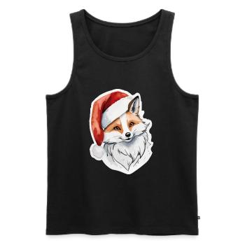 Fox Christmas Watercolors - Men's Premium Organic Tank Top - black - Front - Michal (187cm)
