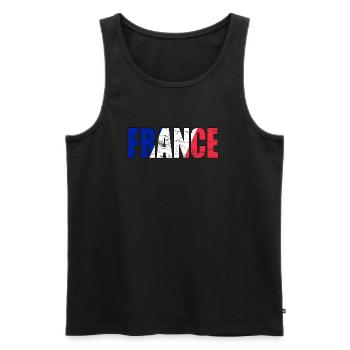 France - drapeau France football - Débardeur bio Premium Homme - noir - Devant - Michal (187cm)