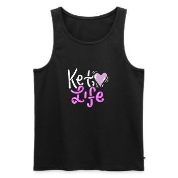 KETO DIET: Keto Life - Männer Premium Bio Tank Top - Schwarz - Vorne - AI Model Male 178 light (178cm)