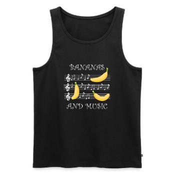 Bananas and Music Notes Musician Cute Fruits - Men's Premium Organic Tank Top - black - Front - AI Model Male 178 light (178cm)