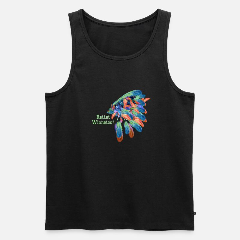 rettet winnetou,winnetou,indianer,häuptling - Männer Premium Bio Tank Top - Schwarz