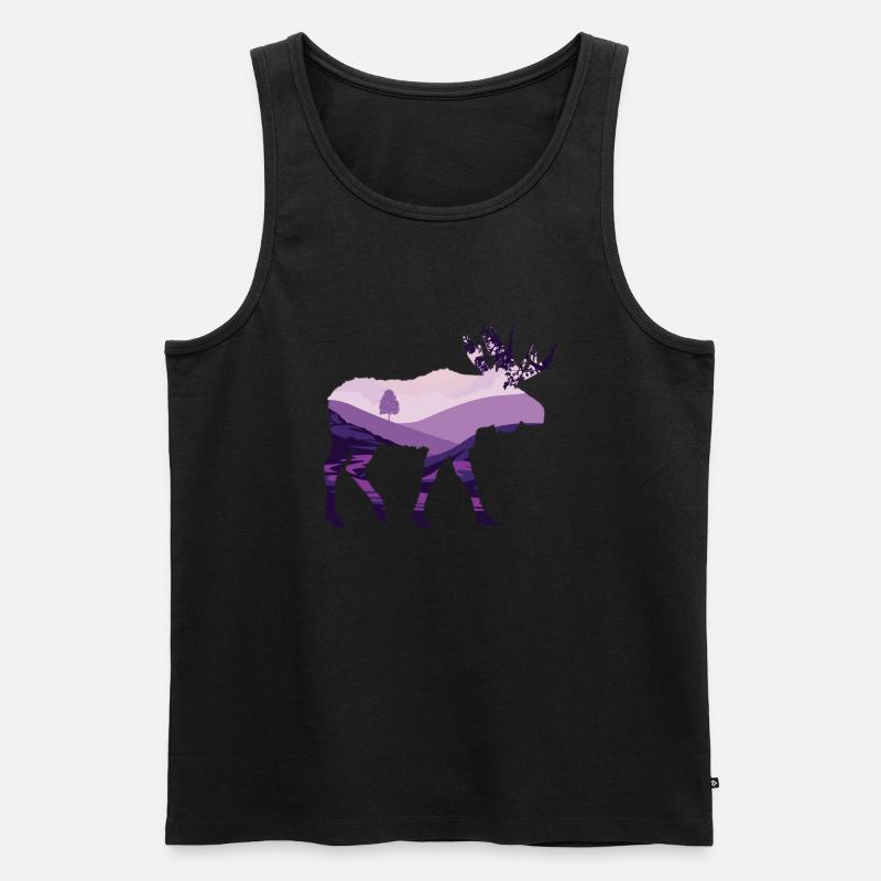 Elch - Männer Premium Bio Tank Top - Schwarz