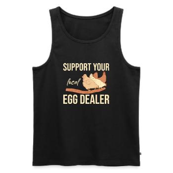 Support Your Local Egg Dealer Vintage Eierhändler - Männer Premium Bio Tank Top - Schwarz - Vorne - Michal (187cm)