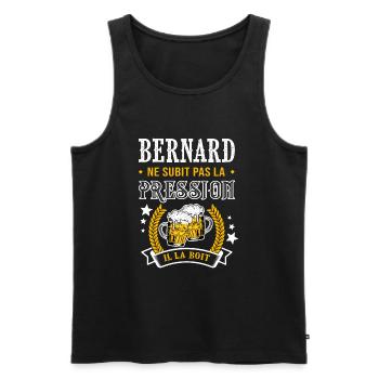 Bernard bière bernard cadeau Bernard fêtes - Débardeur bio Premium Homme - noir - Devant - Michal (187cm)