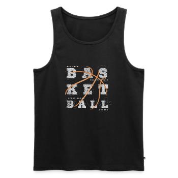 BASKETBALL - Men's Premium Organic Tank Top - black - Front - AI Model Male 178 light (178cm)