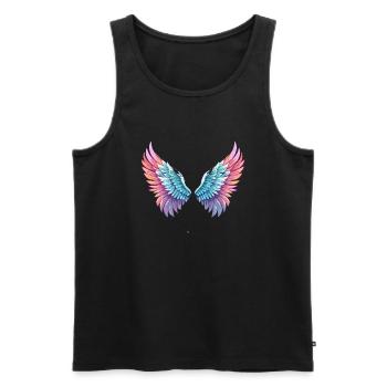 angelwings,engelsflügel,graffiti,malerei,bunt - Männer Premium Bio Tank Top - Schwarz - Vorne - Michal (187cm)