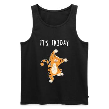 Friday cat weekend - Men's Premium Organic Tank Top - black - Front - Michal (187cm)