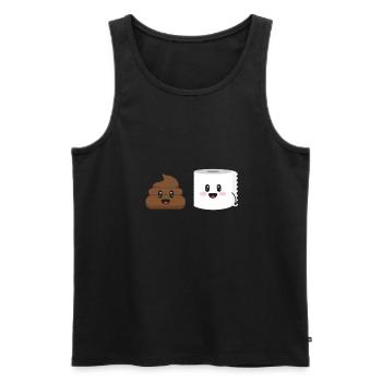 Couple Gift Cute Shit Toilet Paper Shit Couples - Men's Premium Organic Tank Top - black - Front - AI Model Male 178 light (178cm)