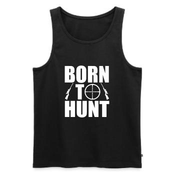 born to hunt - Männer Premium Bio Tank Top - Schwarz - Vorne - AI Model Male 178 light (178cm)