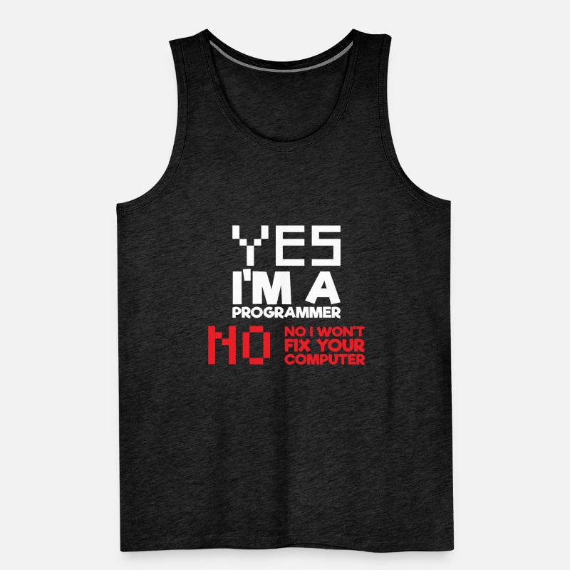 Yes I am a programmer computer science computer Men's Premium Organic Tank Top