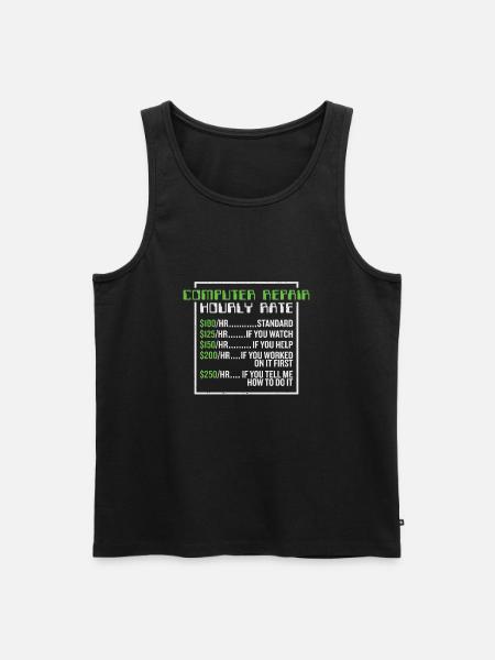 Computer Reparieren Fachmann Informatiker Stunden - Männer Premium Bio Tank Top - Schwarz