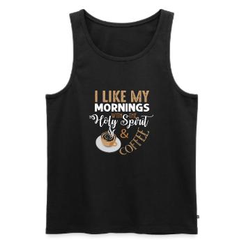 Kaffee am Morgen Heiliger Geist Frieden Ruhe - Männer Premium Bio Tank Top - Schwarz - Vorne - AI Model Male 178 light (178cm)