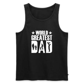 World Best Dad Dad Father's Day Gift Dad Pride - Men's Premium Organic Tank Top - black - Front - Michal (187cm)
