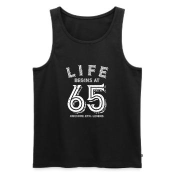 65 years birthday 65 years of life gift - Men's Premium Organic Tank Top - black - Front - AI Model Male 178 light (178cm)