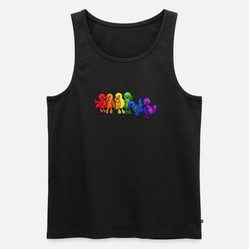 Regenbogenvögel - Männer Premium Bio Tank Top - Schwarz