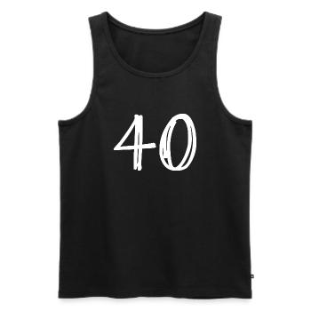 40 YEARS. 40th ANNIVERSARY. BIRTHDAY 40 YEARS. 40 - Men's Premium Organic Tank Top - black - Front - Michal (187cm)