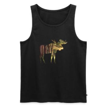 Moose - Men's Premium Organic Tank Top - black - Front - AI Model Male 178 light (178cm)