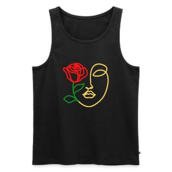 Face rose - Men's Premium Organic Tank Top - black - Front - AI Model Male 178 light (178cm)