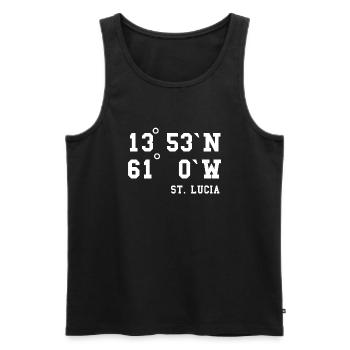 St. Lucia Karibik Insel Saint Lucia Urlaub Idee - Männer Premium Bio Tank Top - Schwarz - Vorne - AI Model Male 178 light (178cm)