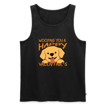February 14 Valentine's Day Gift Dog Owners - Men's Premium Organic Tank Top - black - Front - AI Model Male 178 light (178cm)