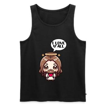 Niedliche Jesus Kawaii Geschenk Christliches Mädchen - Männer Premium Bio Tank Top - Schwarz - Vorne - Michal (187cm)