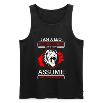 Löwe Juli Aberglaube - Männer Premium Bio Tank Top - Schwarz - Vorne - Michal (187cm)