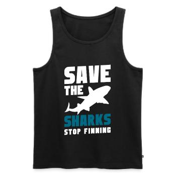 Shark Sea Underwater Animal - Men's Premium Organic Tank Top - black - Front - Michal (187cm)