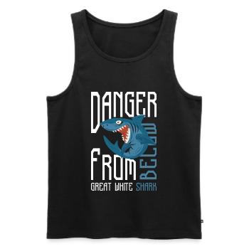 Sharks Shark Fin Underwater - Men's Premium Organic Tank Top - black - Front - AI Model Male 178 light (178cm)