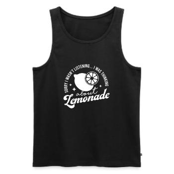 Thinking About Lemonades Citrus Fruits Lemon - Men's Premium Organic Tank Top - black - Front - Michal (187cm)
