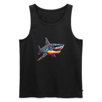 Requin - Débardeur bio Premium Homme - noir - Devant - AI Model Male 178 light (178cm)