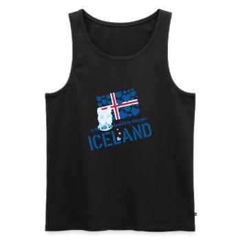 Iceland fox - Männer Premium Bio Tank Top - Schwarz - Vorne - AI Model Male 178 light (178cm)