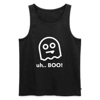 Äh... Buh! - Happy Halloween Minimalistischer - Männer Premium Bio Tank Top - Schwarz - Vorne - Michal (187cm)