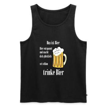 Bier - Männer Premium Bio Tank Top - Schwarz - Vorne - Michal (187cm)