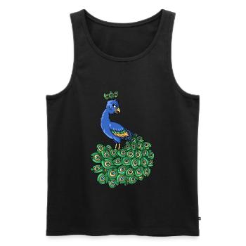 Joli paon oiseau bleu animal cartoon - Débardeur bio Premium Homme - noir - Devant - Michal (187cm)