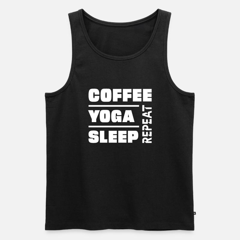 Yoga - Männer Premium Bio Tank Top - Schwarz