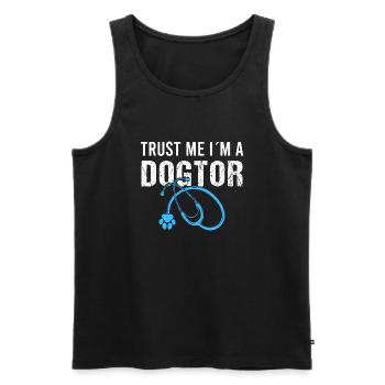 Dogtor Arzt Vintage Veterinary Haustier Sprüche - Männer Premium Bio Tank Top - Schwarz - Vorne - Michal (187cm)
