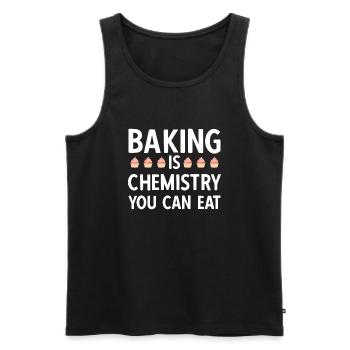 Baking is Chemistry You Can Eat Vintage Backen - Männer Premium Bio Tank Top - Schwarz - Vorne - Michal (187cm)