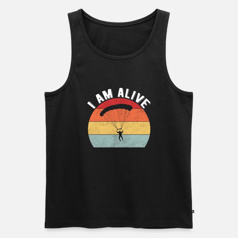 Skydiving Parachuting Skydive Skydiver - Männer Premium Bio Tank Top - Schwarz