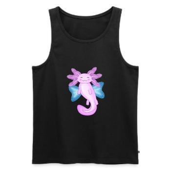 Angel axolotl - Men's Premium Organic Tank Top - black - Front - AI Model Male 178 light (178cm)