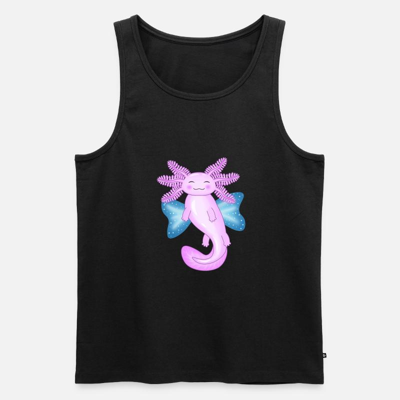 Engel Axolotl - Männer Premium Bio Tank Top - Schwarz