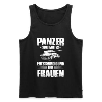 Tank / Tank / Military / Tank / Women / Gift - Men's Premium Organic Tank Top - black - Front - AI Model Male 178 light (178cm)