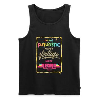 ALWAYS FUTURISTIC - Männer Premium Bio Tank Top - Schwarz - Vorne - AI Model Male 178 light (178cm)