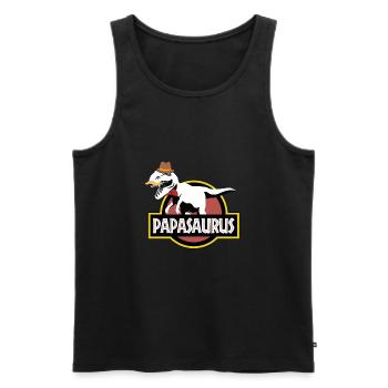 Papasaurus papa dinosaurs - Men's Premium Organic Tank Top - black - Front - Michal (187cm)