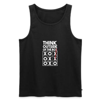 Think outside of the box - Men's Premium Organic Tank Top - black - Front - Michal (187cm)