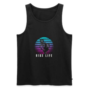 Bike Life BMX stunt - Men's Premium Organic Tank Top - black - Front - AI Model Male 178 light (178cm)