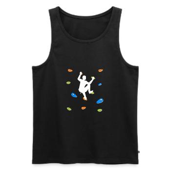 Klettern an der Wand - Männer Premium Bio Tank Top - Schwarz - Vorne - Michal (187cm)