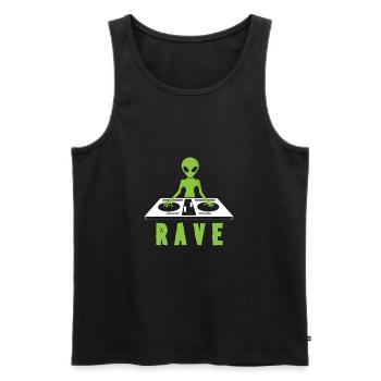Alien Rave Party - Männer Premium Bio Tank Top - Schwarz - Vorne - AI Model Male 178 light (178cm)