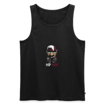 Artiste hip hop - Débardeur bio Premium Homme - noir - Devant - AI Model Male 178 light (178cm)