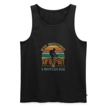 Old guy mountain bike - Men's Premium Organic Tank Top - black - Front - AI Model Male 178 light (178cm)